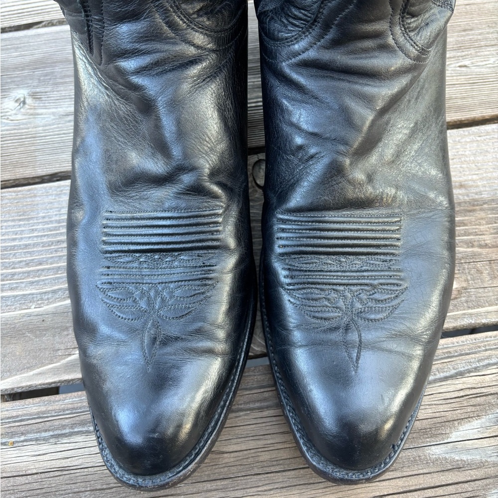 Lucchese 2000 Cowboy Boot, Black, Sz 14 D - Picture 4 of 13